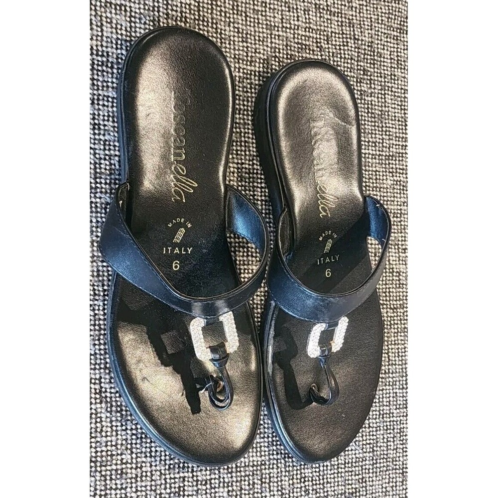 Toscanella Shoes Sandalls Made In Italy Women's‎ Beautiful Rhinestone Black 6